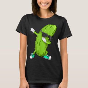 Camiseta Presente de pepino engraçado fazendo dab _ pepino