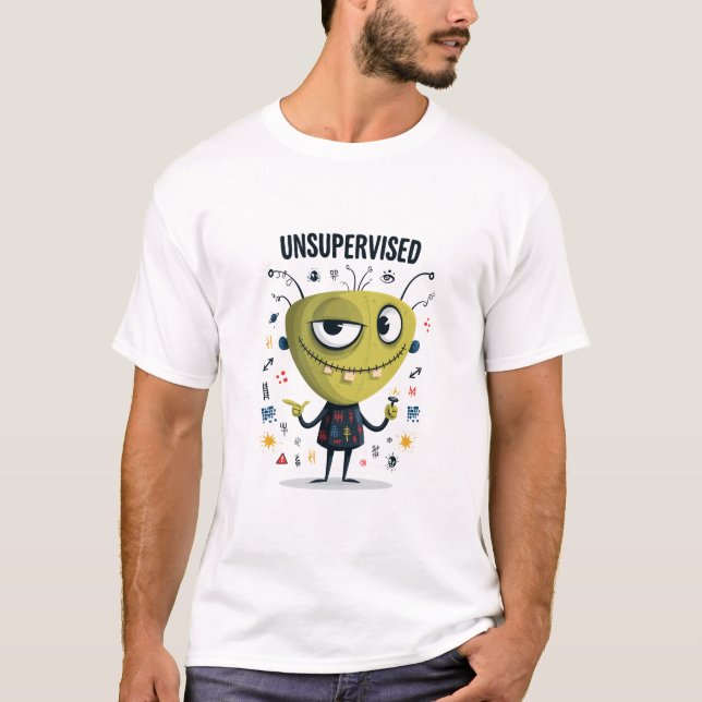 Camiseta Presente de Personagem Alien Caótico e Divertido s (Frente)