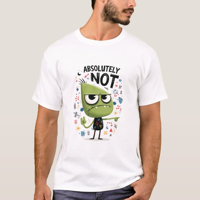 Camiseta Presente de Personagem Alien Verde Absolutamente N (Frente)