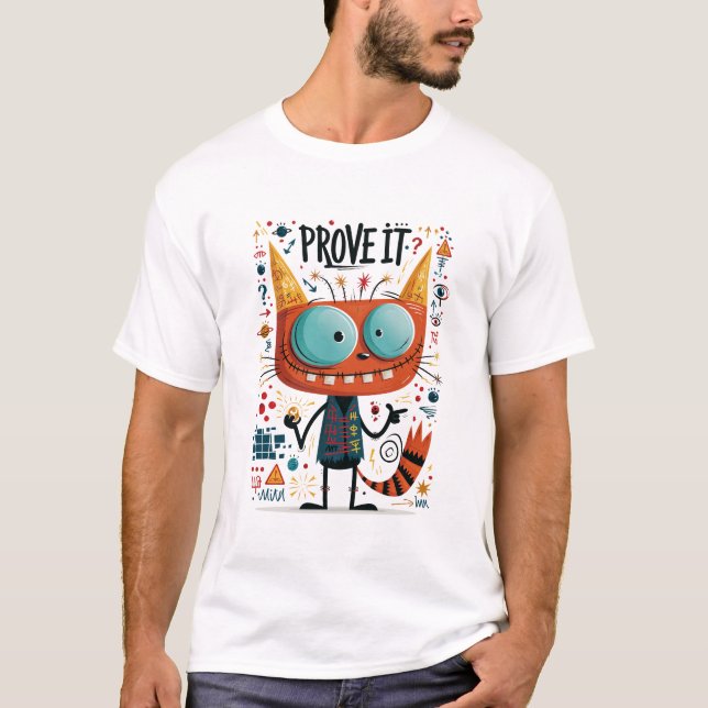 Camiseta Presente de Personagem de Gato Alienígena Divertid (Frente)