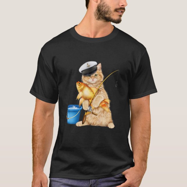 Camiseta Presente De Pesca De Gato Para A Pesca E Os Capaze (Frente)