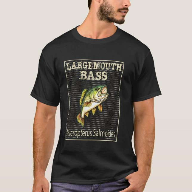 Camiseta Presente de Pesca de Robalo de Boca Larga para Pes (Frente)
