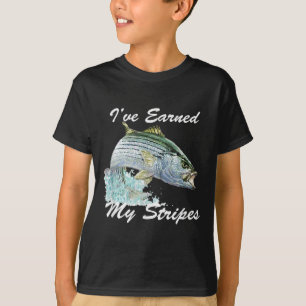 Camiseta Presente de Pesca de Robalo Listrado B Eu Ganhei M