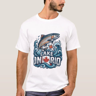 Camiseta Presente de Pesca no Lago Ontário Canadá Salmão
