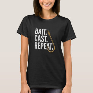 Camiseta Presente de pesca repetida para homens pai marido