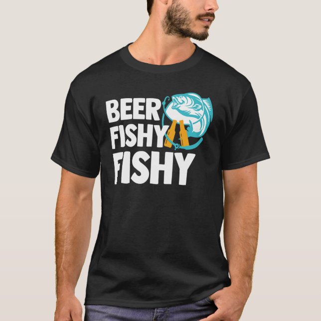 Camiseta Presente de Piada de Bebendo de Pesca Engraçado co (Frente)