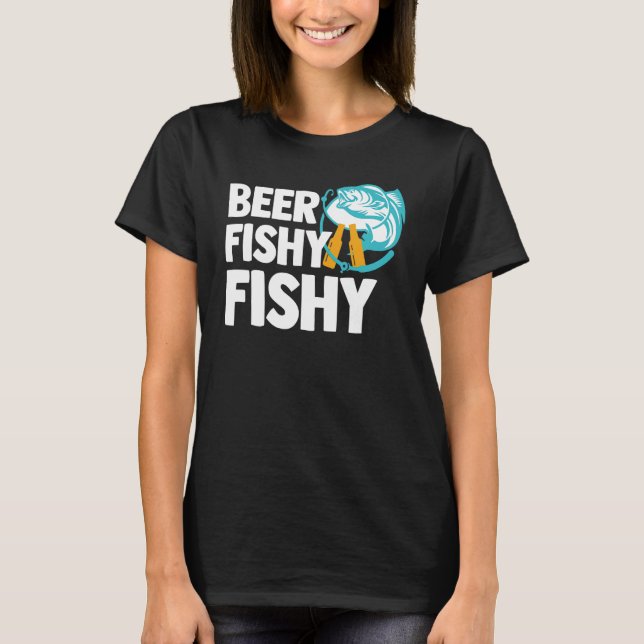 Camiseta Presente de Piada de Bebendo de Pesca Engraçado co (Frente)