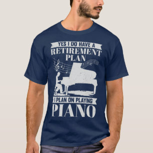Camiseta Presente de Pianista Aposentado do Pianista do Pla