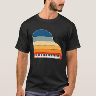 Camiseta Presente de Piano do Teclado Retro para Homens Mul