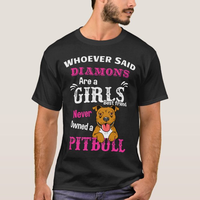 Camiseta Presente de Pitbull para Mulheres Fofas Melhor Ami (Frente)