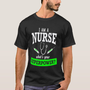Camiseta Presente de Poder Super Enfermeira Engraçado Desig