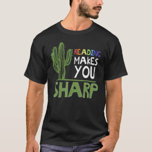 Camiseta Presente de Professor de Cacto Afiado de Leitura F