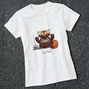Camiseta Presente de professor de Yoga Panda Vermelho Arte