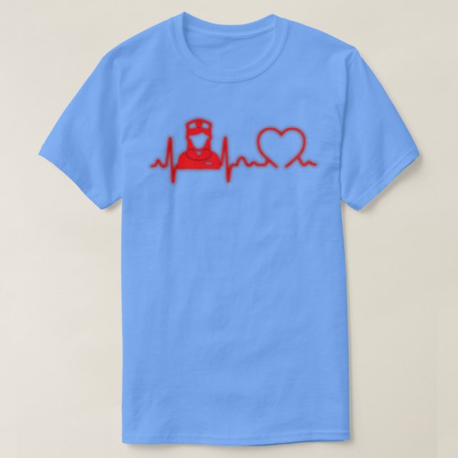 Camiseta Presente de pulsação de enfermeira (Frente do Design)