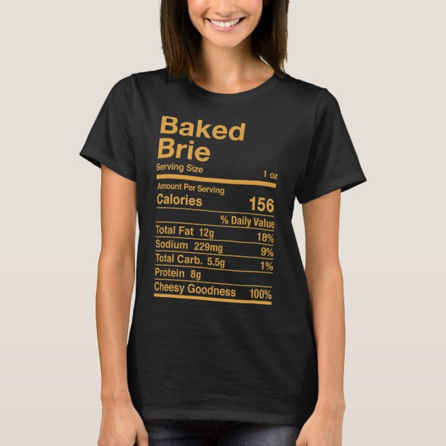 Camiseta Presente De Queijo De Fatos Nutricionais Brilhante (Frente)