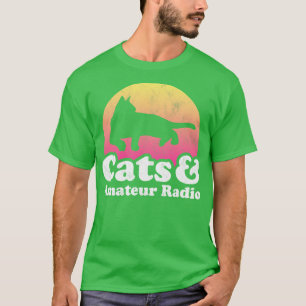 Camiseta Presente de rádio amador e gatos
