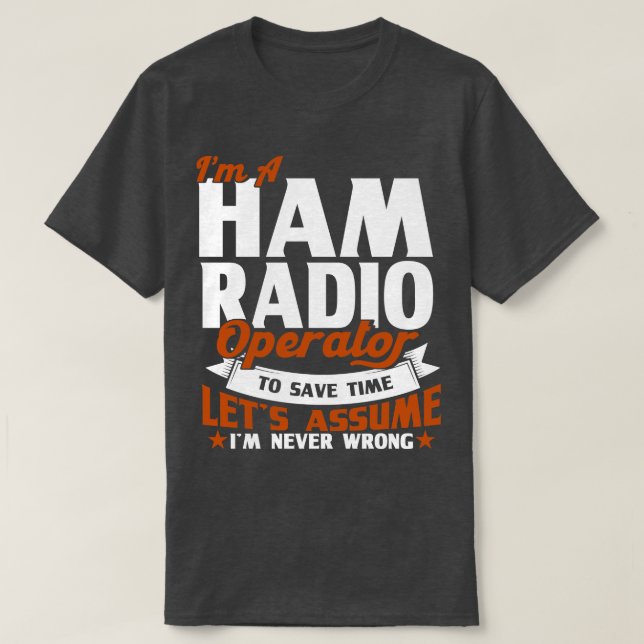 Camiseta Presente de rádio de antena ajustando operador de  (Frente do Design)