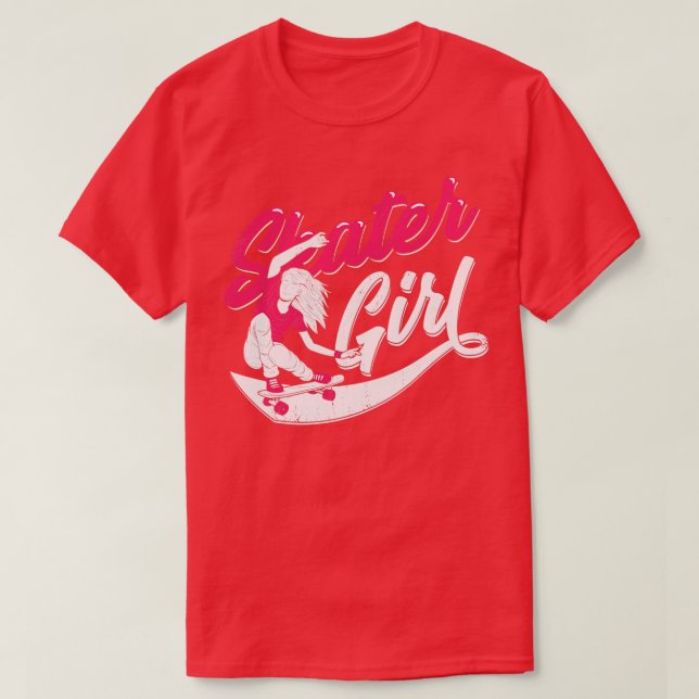 Camiseta Presente de Rapariga de Skateboard (Frente do Design)