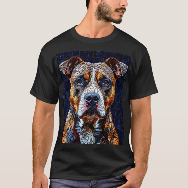 Camiseta Presente de retrato de amante de cães Pitbull para (Frente)