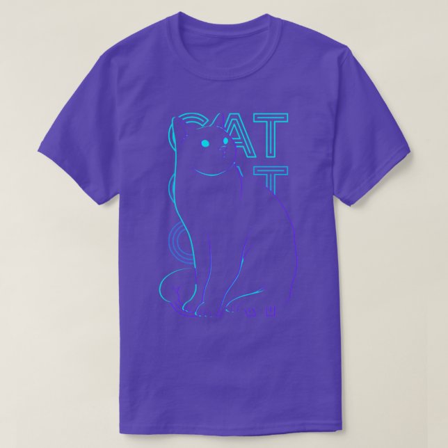Camiseta Presente de Retro Cat (Frente do Design)