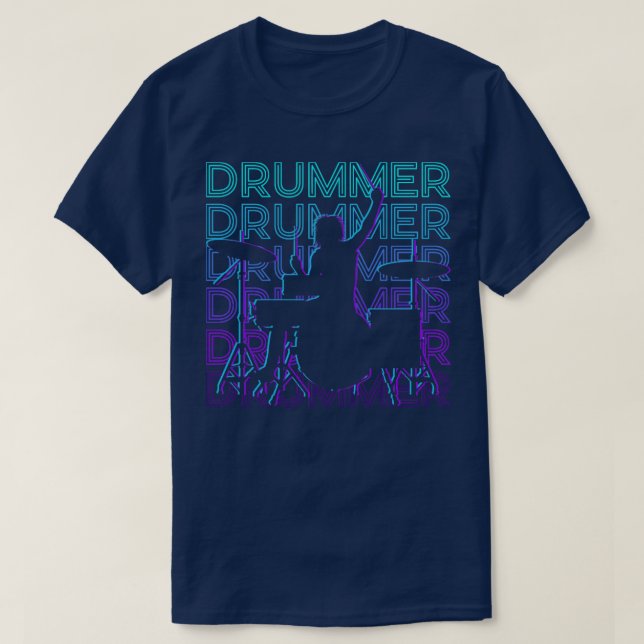 Camiseta Presente de Retro do Drummer (Frente do Design)
