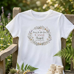 Camiseta Presente de Revelação de Floral Tia que Logo Será 