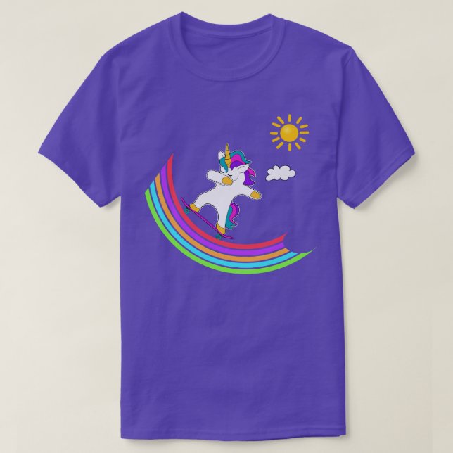 Camiseta Presente de Skateboard Dabbing Unicorn Skater (Frente do Design)