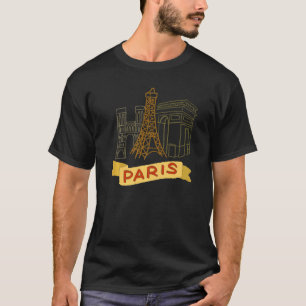 Camiseta Presente de souvenir em Paris, França, para homens