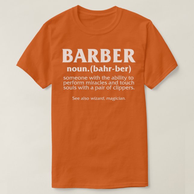 Camiseta Presente de Stylist de Cabelo de Defesa Barber (Frente do Design)
