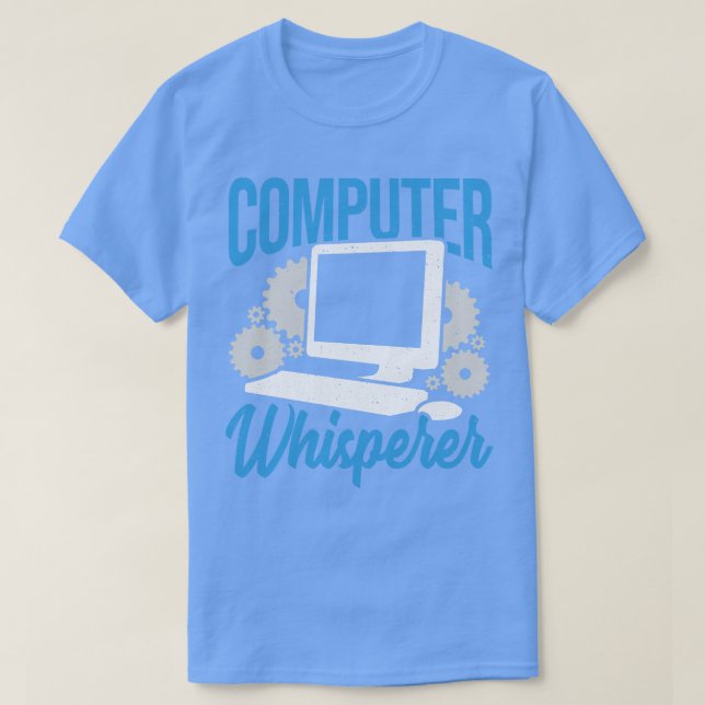 Camiseta Presente de suporte técnico do Whisperer de comput (Frente do Design)