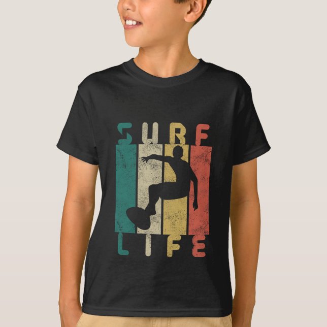 Camiseta presente de surfista de surf retrô (Frente)