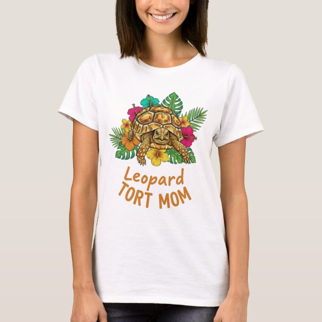 Camiseta Presente de Tartaruga Leopardo para Mãe (Frente)