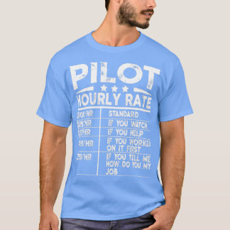 Camiseta Presente de taxa horária do piloto engraçado