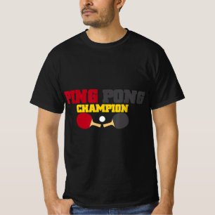 Camiseta Presente de Tênis de Mesa de de Fenda de Campeão d