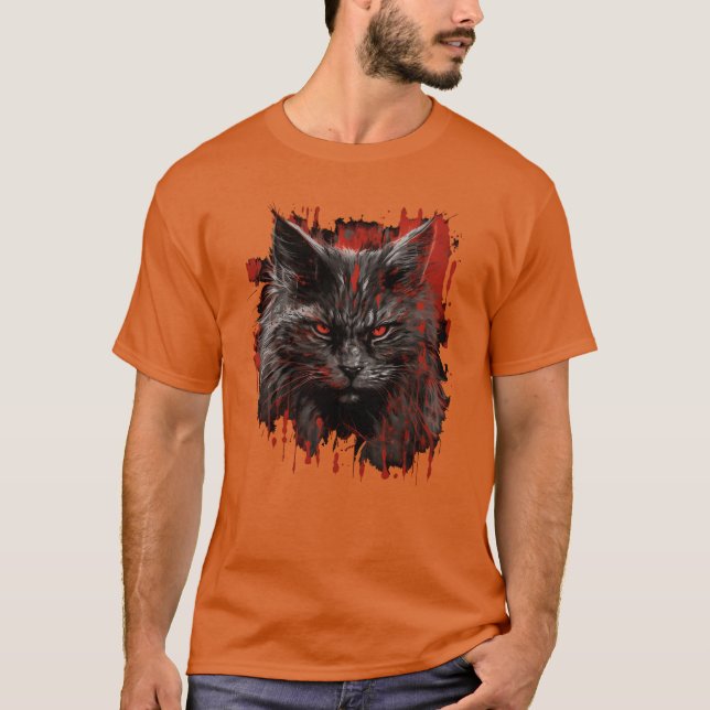 Camiseta Presente de terror de gato do Maine (Frente)