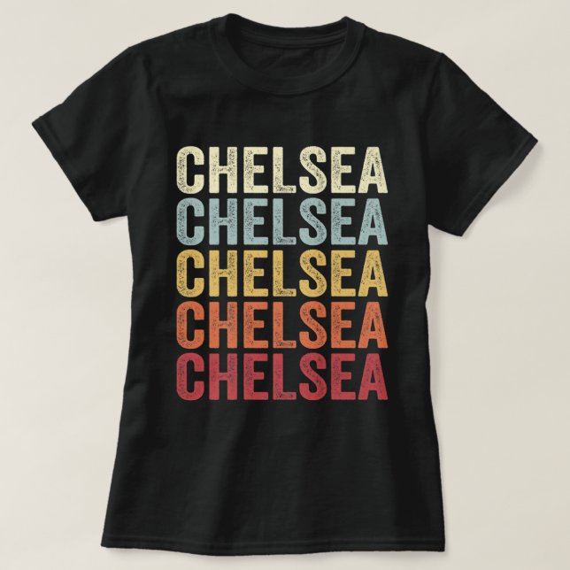 Camiseta Presente de texto de Chelsea Alabama Chelsea Al Re (Frente do Design)