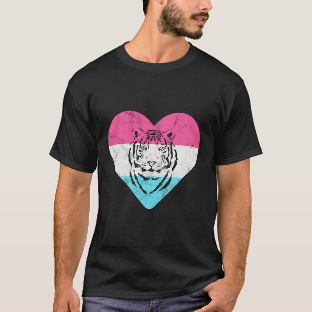 Camiseta Presente De Tigre De Retrô Para Mulheres Ou Rapari (Frente)