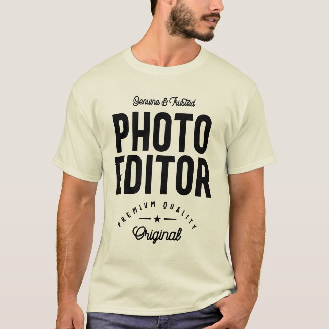 Camiseta Presente de Título de Trabalho do Editor de Fotogr (Frente)