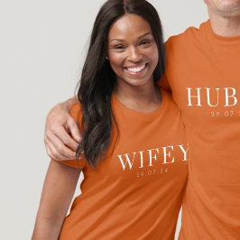 Camiseta Presente de Topo da Wifey Laranja Queimada para No