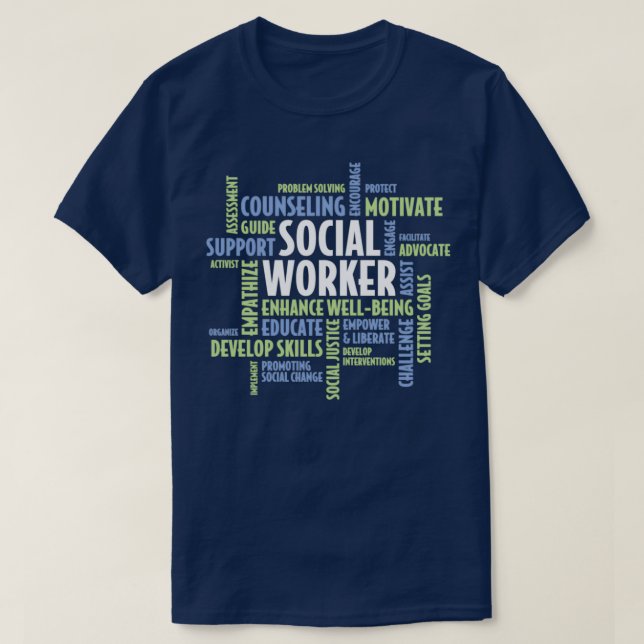 Camiseta Presente de Trabalho Social para Trabalhador Socia (Frente do Design)
