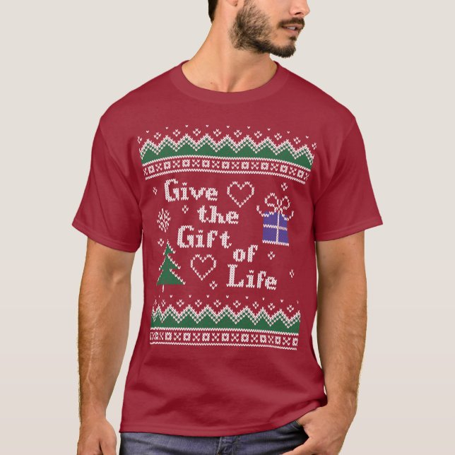 Camiseta Presente de Transplante da Vida de Natal Doce Feio (Frente)