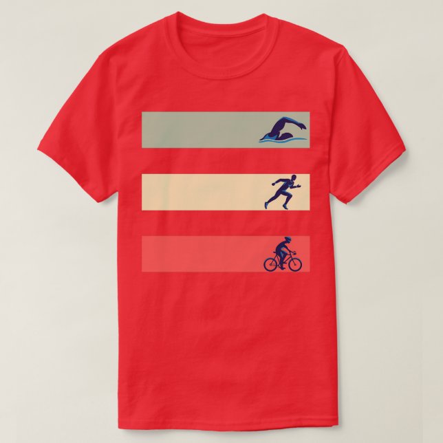 Camiseta Presente de Triathlon com Natação de Vintage (Frente do Design)