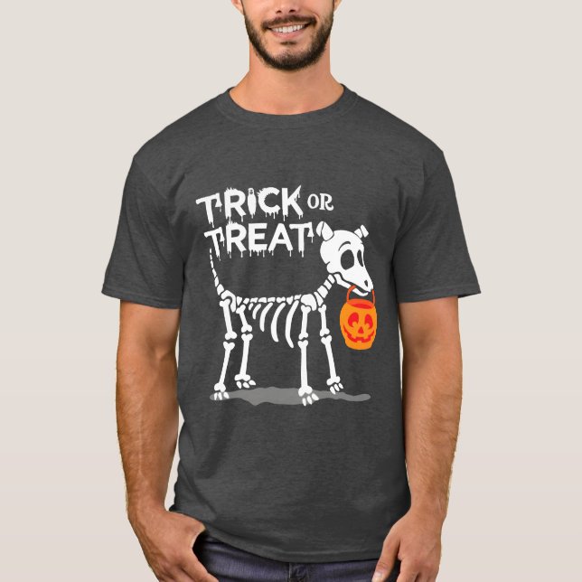 Camiseta Presente de Trick Orreat Halloween Dog (Frente)