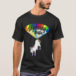 Camiseta Presente de Unicórnio Mágico de Paraquedismo para