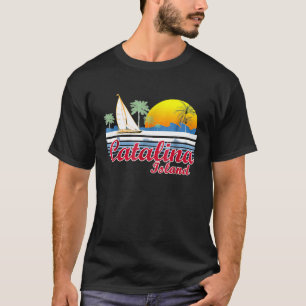 Camiseta Presente de Vela Tropical Retro dos Anos 80 da Ilh