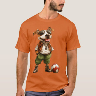 Camiseta Presente de vintagem para cães de futebol