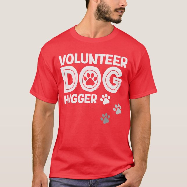 Camiseta Presente de Voluntário de Resgate de Cães Abrigo d (Frente)