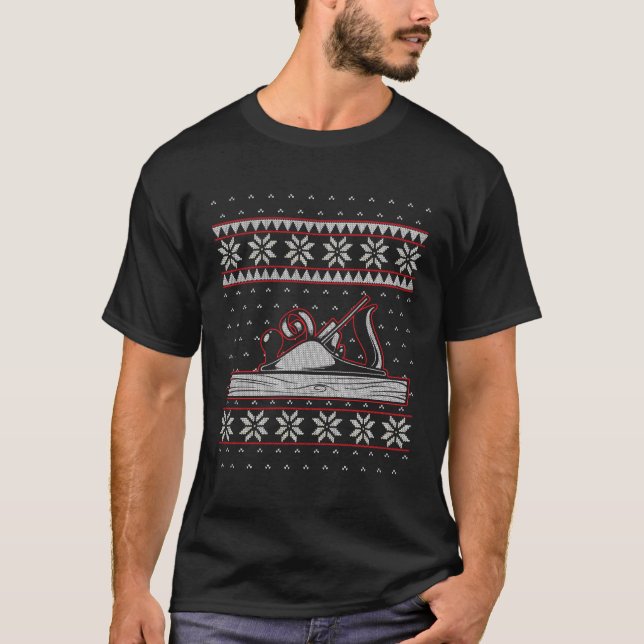 Camiseta Presente De Xmas Para O Carpenter Ugly Sweater Par (Frente)