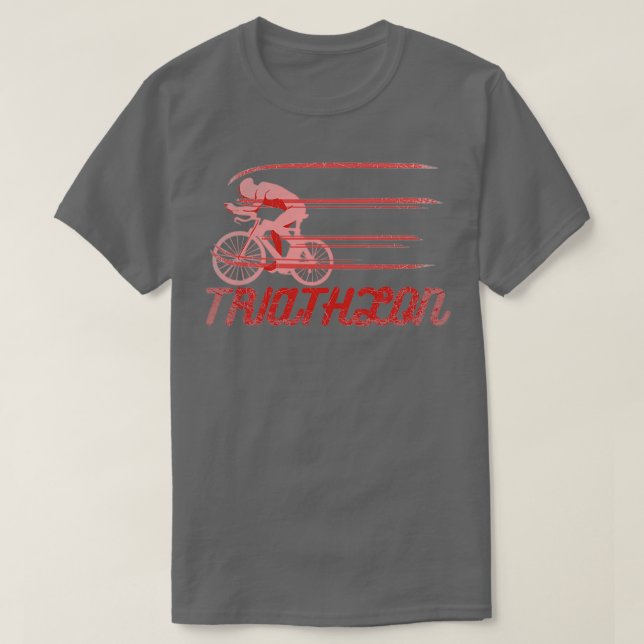 Camiseta Presente desportivo de bicicleta de natação em mar (Frente do Design)