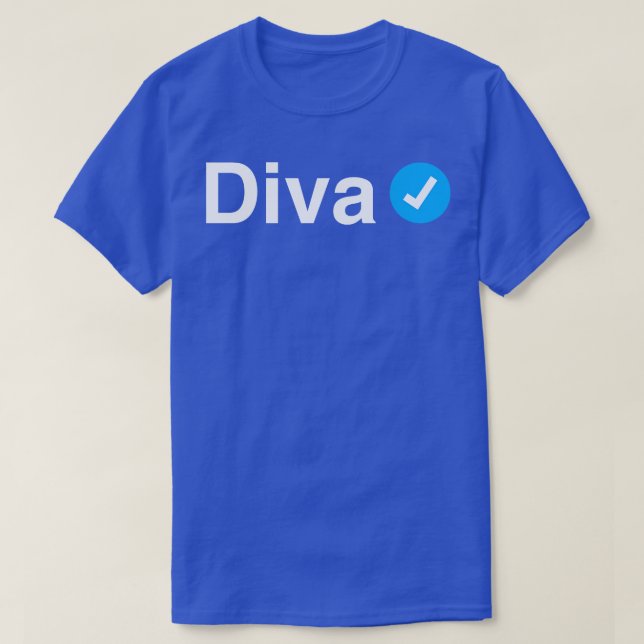 Camiseta Presente Diva Engraçado para Mulheres e Raparigas  (Frente do Design)